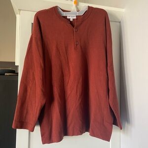 Ladygang Henley Sweater and pant set in Rust